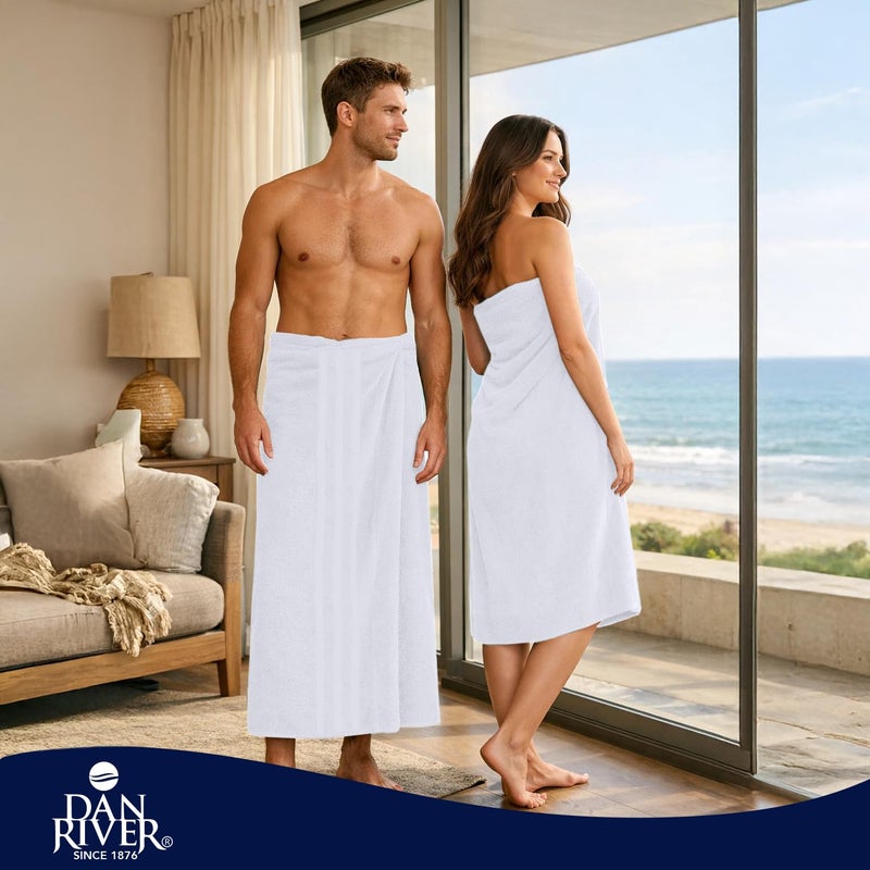 DAN RIVER 2 Pack Luxury Bath Sheets 35x70, 600 GSM, Soft & Quick Dry 100% Ring Spun Cotton Towels Ideal for Hotels, Spas, Gyms & Salons Extra Large, White - Image 2